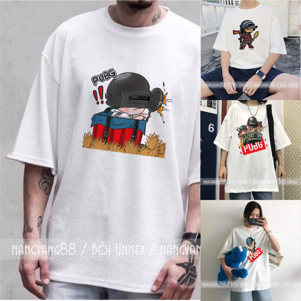 Áo Thun Nam nữ [ PUBG CHIBI Dễ Thương ] Unisex Tay Lỡ
