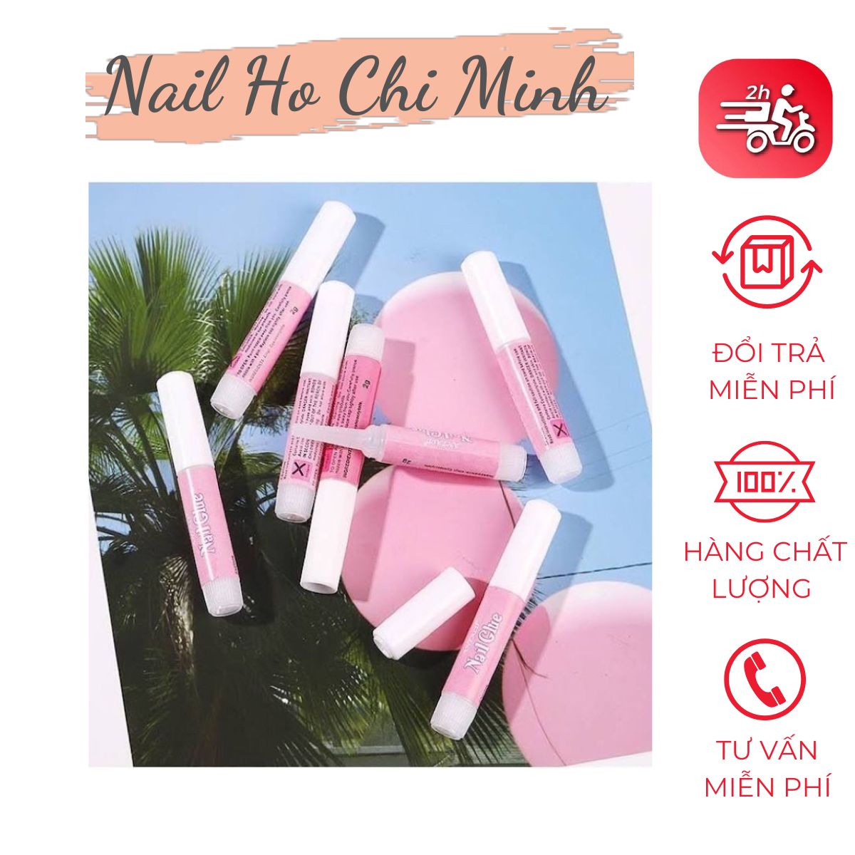 Set 10 keo dán móng mini - keo nail box 2g