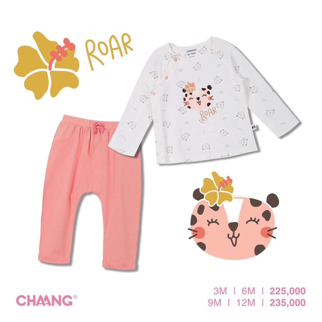 Bộ dài tay cúc chéo trẻ em cao cấp họa tiết Jungle Chaang