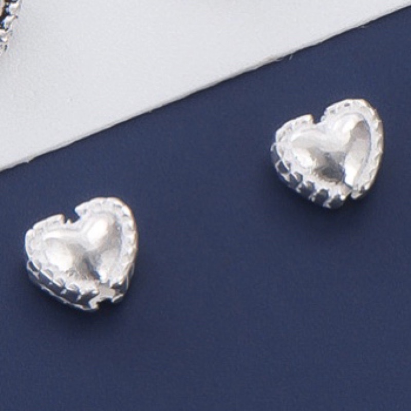 [S925] Charm bạc trái tim loại nhỏ - MH862