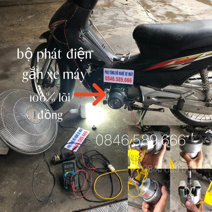 Cục Phát Điện Mini Gắn Xe Máy 100% Lõi Đồng