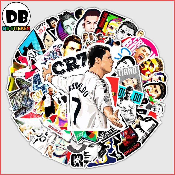 [Set 50 Cái] Sticker dán mũ bảo hiểm, laptop hình CR7 - DB.070
