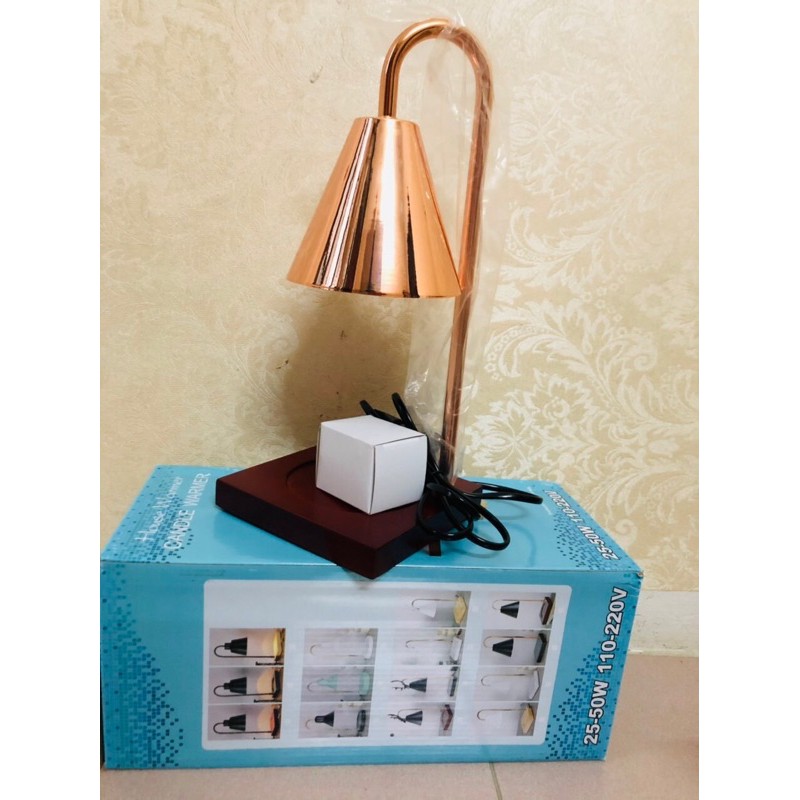 Đèn đốt nến đế gỗ