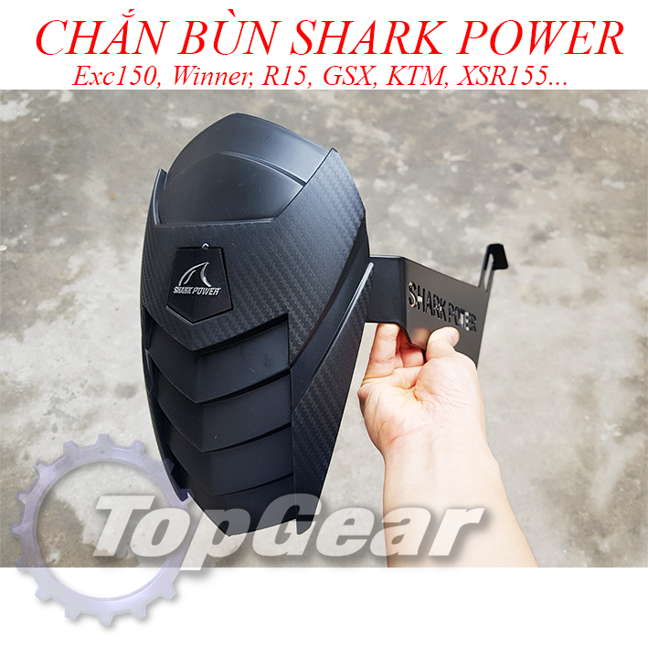 Chắn Bùn Shark Power - Chân Sắt 2 Bên, Lắp Nhiều Dòng Xe
