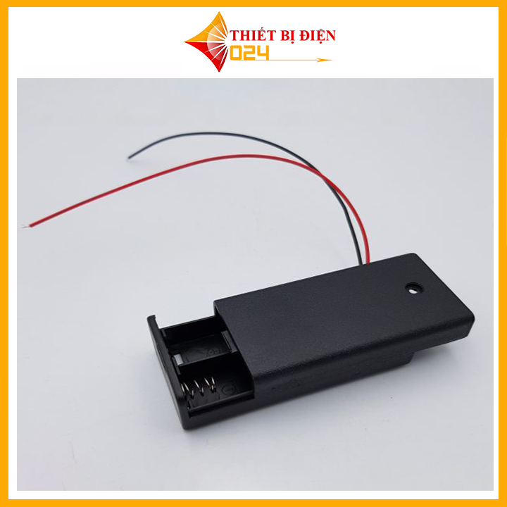 Đế Pin AA Có Nắp, Kèm Công Tắc ( Đấu Nối Tiếp )