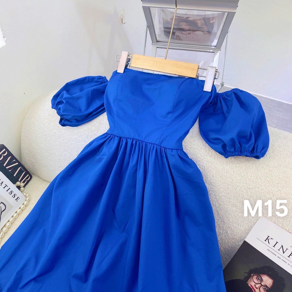 Đầm lụa trễ vai có mút ngực M15