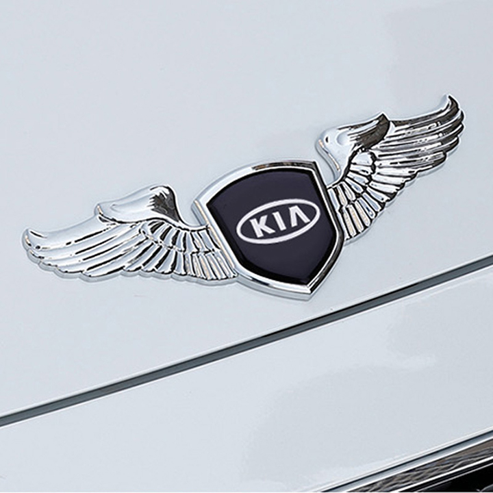 [HCM]Logo đôi cánh 3D cao cấp dán capo xe ô tô (KIA)