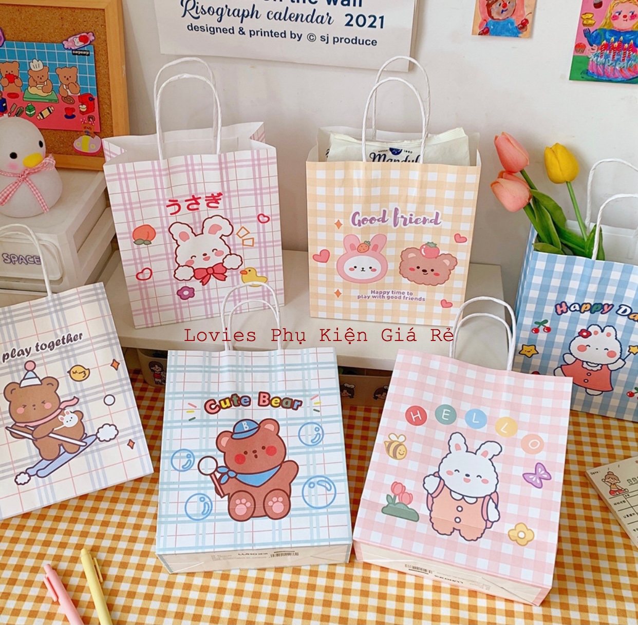 Túi Giấy Quà Tặng Gấu Xinh Xắn