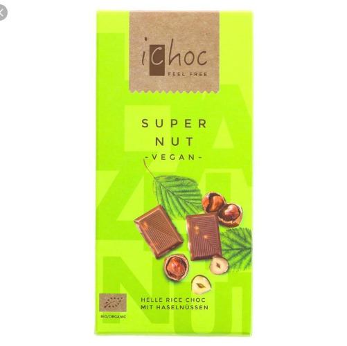 Socola hữu cơ thuần chay SUPER NUT (hạt phỉ) Ichoc 80g
