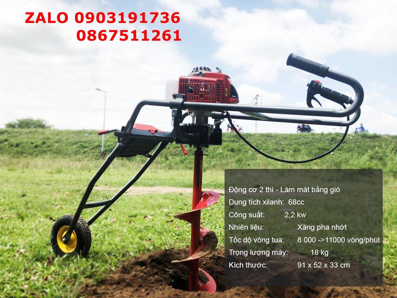 Máy đào hố trồng chuối -  Máy khoan đất trồng cây.