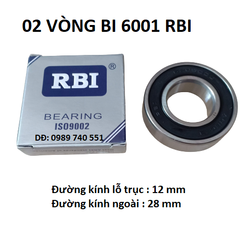 02 Vòng bi 6001 RBI chất lượng cao