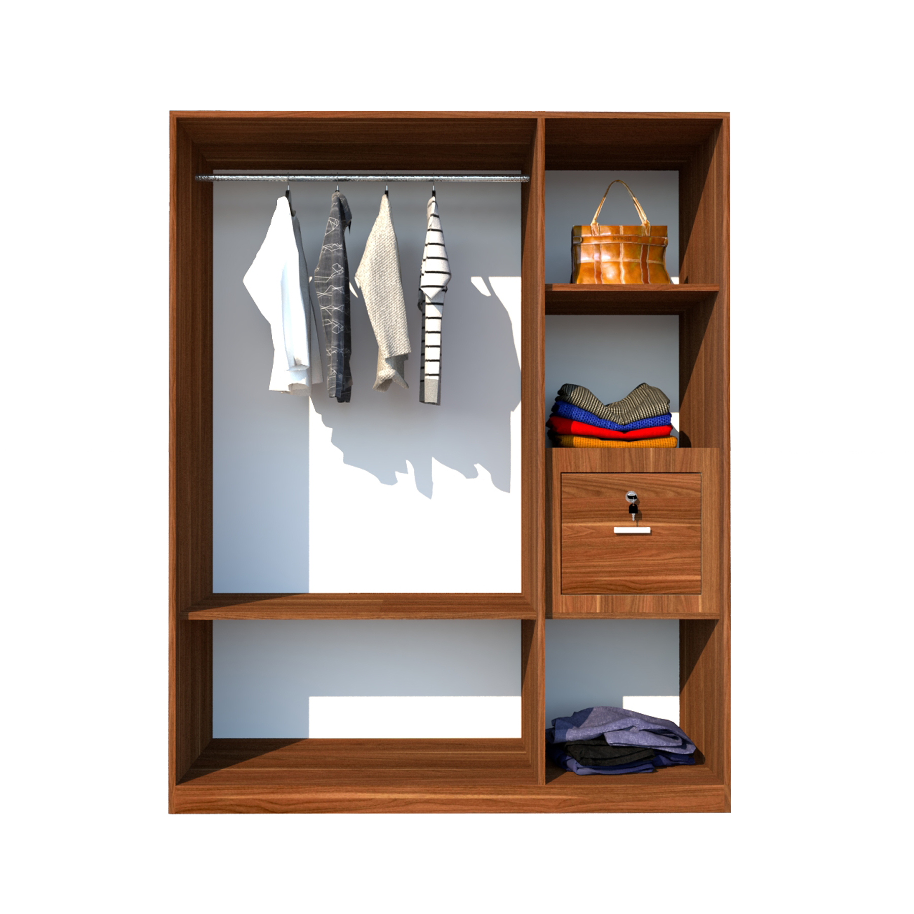 [Trả góp 0%] Tủ Quần Áo OHAHA-049 (1m6x2m)