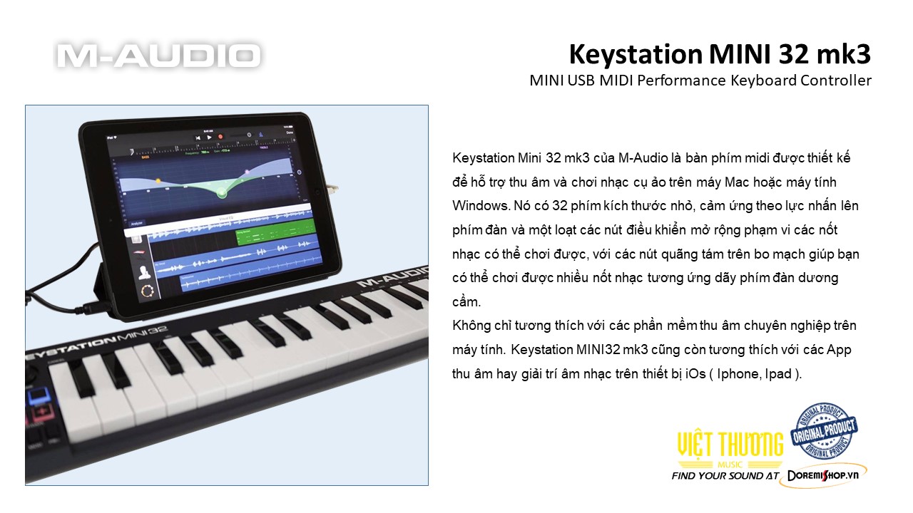 [HCM]Bàn phím midi controller M-Audio Keystation MINI 32 mk3