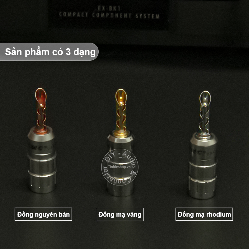 Rắc Loa bắp chuối răng cưa nhân đồng mạ vàng mạ rhodium và đồng nguyên bản 4 chiếc