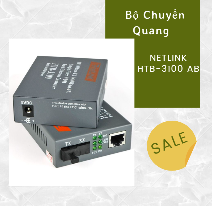 Bộ chuyển đổi quang điện 1 sợi a b 10-100 - converter quang netlink - convert quang ab - hàng chính hãng