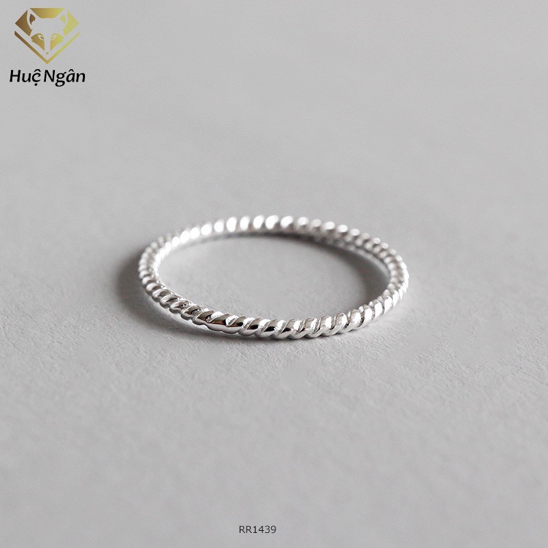 Nhẫn bạc 925 huệ ngân - vòng xoắn trơn không đá rr1439