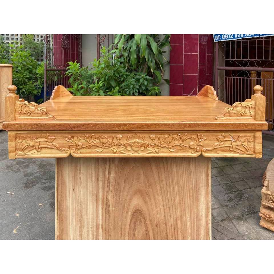 Bàn thờ treo tường Hoa Sen 80cm , trang treo gỗ , trang thờ gỗ gõ trạm