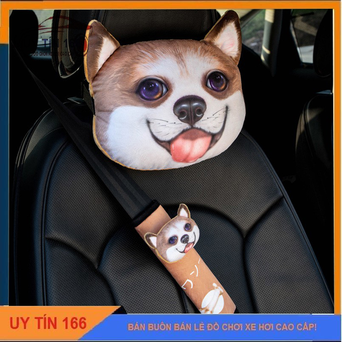 Gối tựa đầu ô tô 3D Xdolls hình thú chó mèo hổ báo thỏ gấu các loại,gối tựa đầu đa năng, hình thù dễ thương, siêu độc- phụ kiện bên trong
