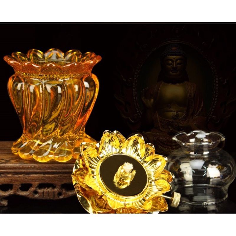 Oil Lamp Bulbs with Crystal Oil Lampshades