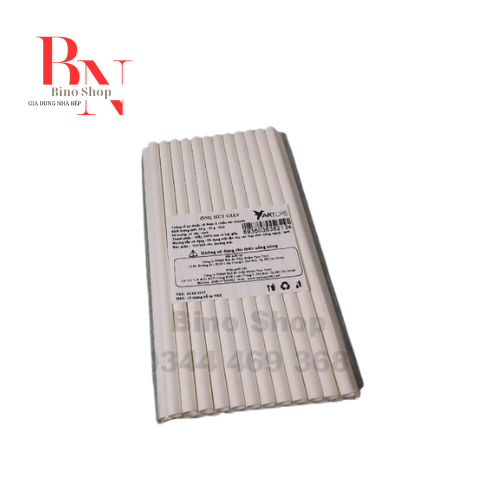Bịch 100 Ống Hút Giấy Trơn Phi 6mm,8mm,11mm