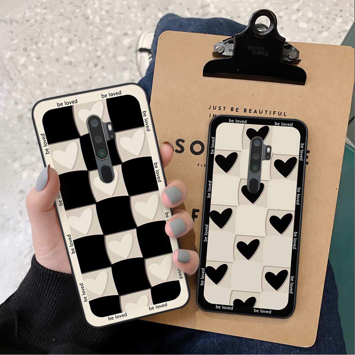 Ốp lưng điện thoại Oppo A5 2020 / A9 2020 hình trái tim đen trắng nghệ thuật, chú chó thời trang, kaws gấu cute, vỏ ốp lưng silicon mủ dẻo rẻ bền đẹp