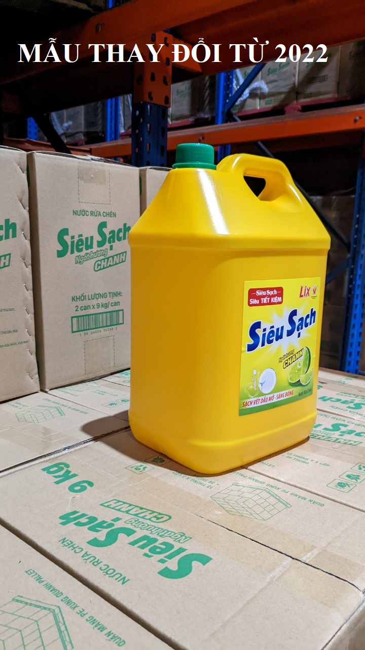 Nước rửa chén Lix siêu sạch hương chanh 9kg