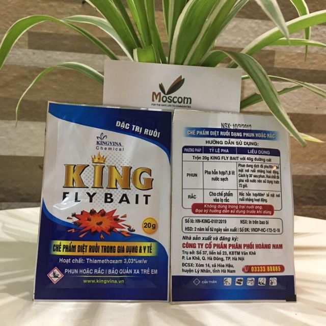 [Hoàn Tiền 10%] Thuốc diệt ruồi siêu tốc King Fly Bait 20g diệt ruồi trong nhà và ngoài môi trường