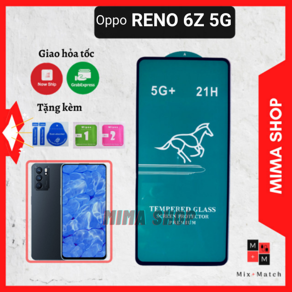 Kính Cường Lực Oppo RENO 6z 5G - Siêu Mượt-Full màn cao cấp- Cảm ứng siêu nhạy-Không bám vân tay - Bảo hành 1 đổi 1