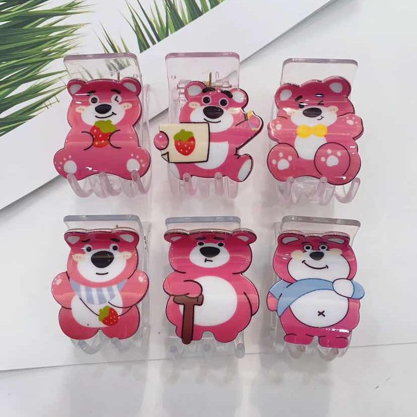 1 Kẹp càng cua (gấp tóc) 5 răng trong suốt hoạt hình dễ thương Phụ Kiện 68 (ngẫu nhiên)