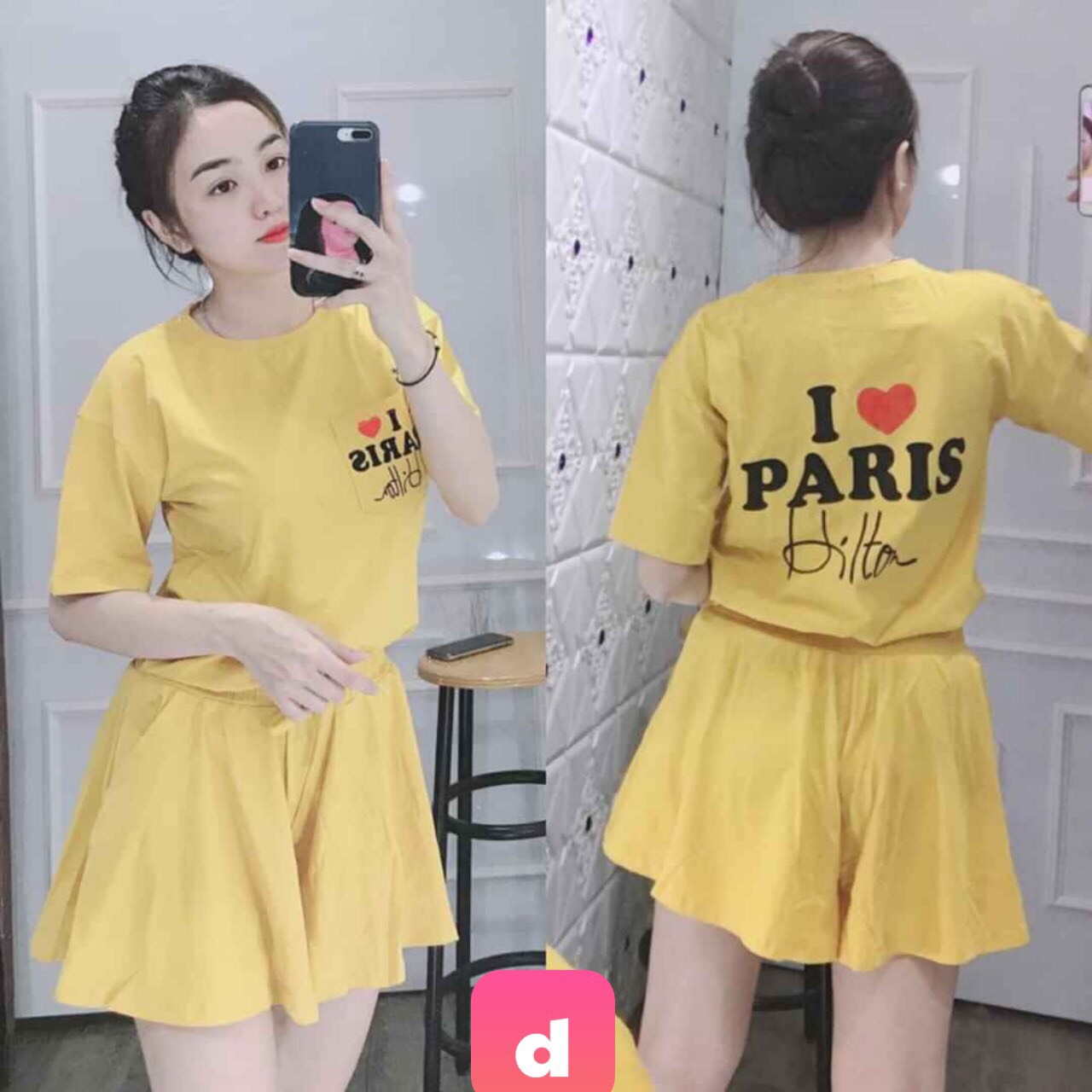 Sét bộ đùi mặc nhà siêu dễ thương cho bạn nữ