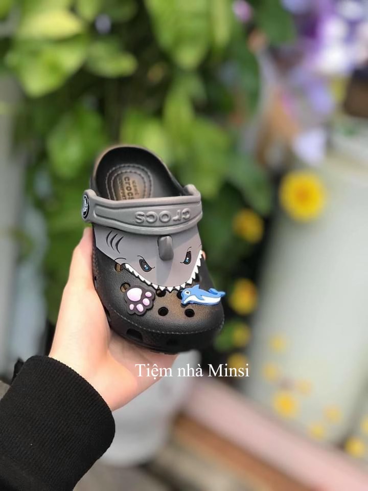 Dép Sục CROCS CÁ MẬP 3D Siêu Ngầu Cho Bé Trai