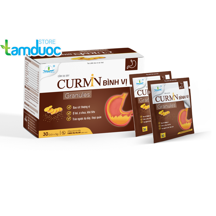 Cốm dạ dày curmin bình vị granules - 30 gói hỗ trợ giảm đau dạ dày trào ngược dạ dày đầy bụng ợ chua ăn uống không tiêu