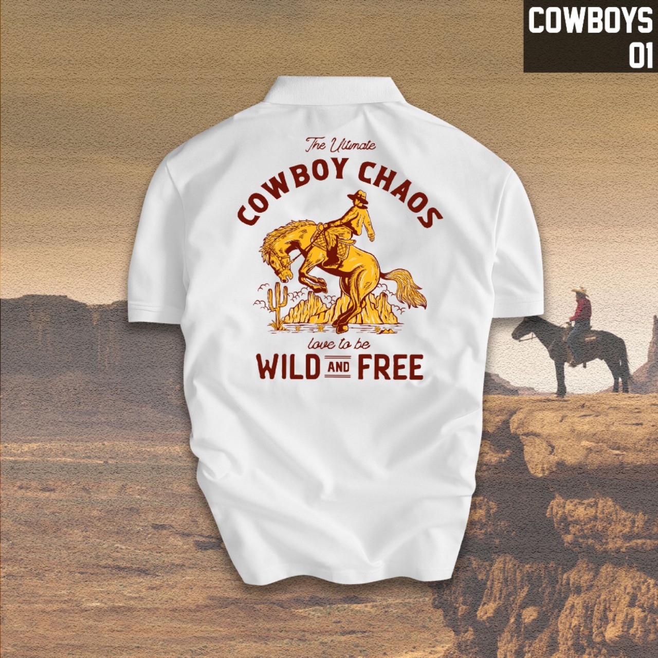 Áo thun cổ trụ cổ bâu COWBOYS(VẢI DA CÁ) - AOTHUNSN