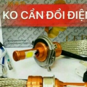 ĐÈN PHA LED H4 XÀI TRỰC TIẾP ĐIỆN MÁY VÀ ĐIỆN BÌNH XE MÁY ÔTÔ