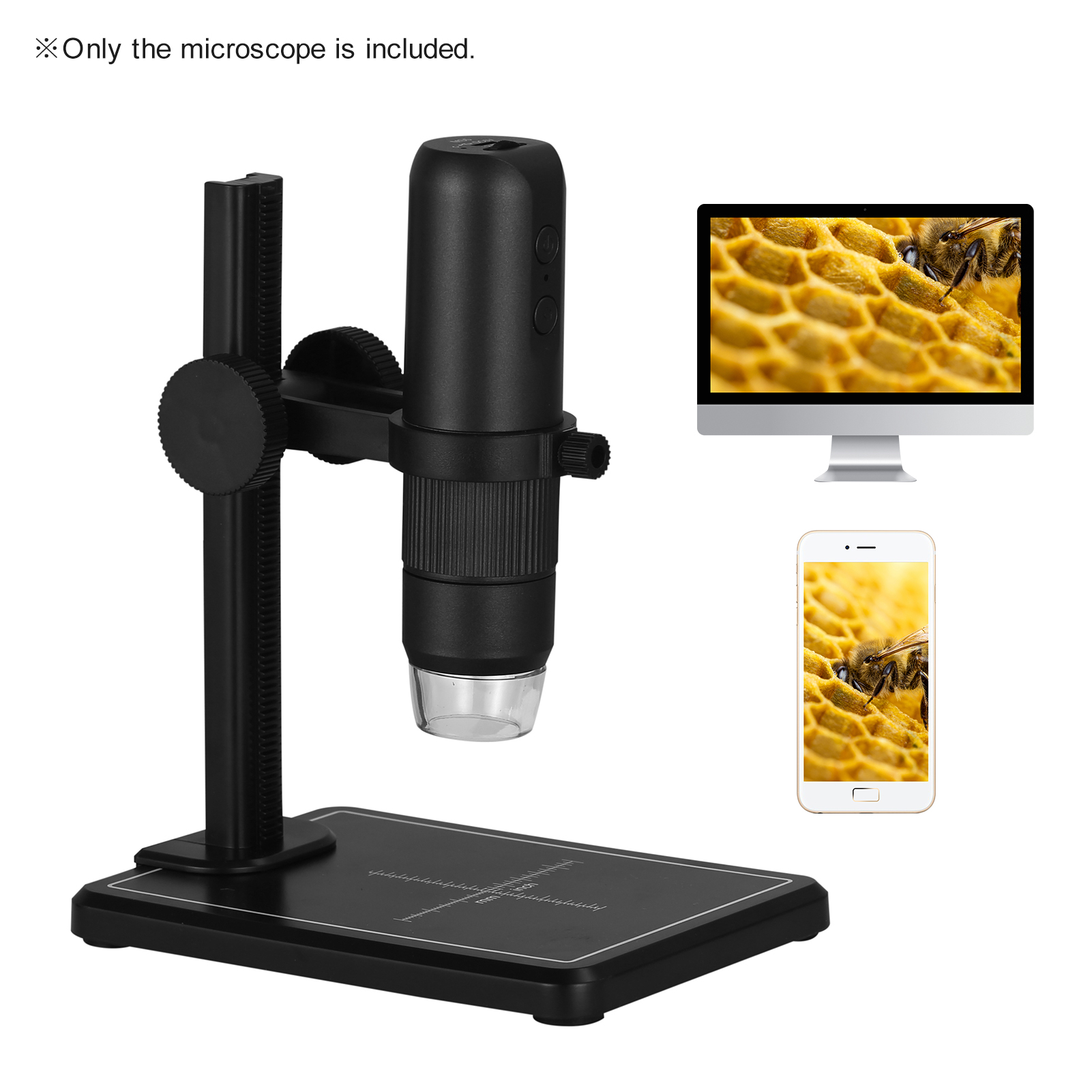 WiFi Wireless Digital Microscope Handheld Portable Microscope Camera 50X to 1000X Magnification 8 Adjustable LED Lights Compatible with iOS Android Smartphone Tablet Computer
