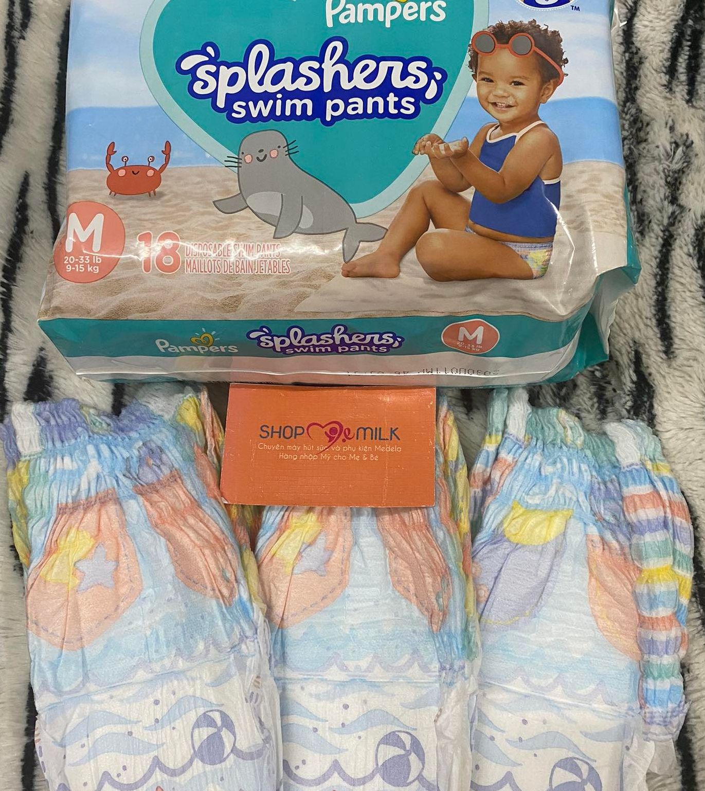 (Tách lẻ) Tã/Bỉm quần bơi, đi biển cho bé USA Pampers Splashers Swim Diapers Size S,M,L