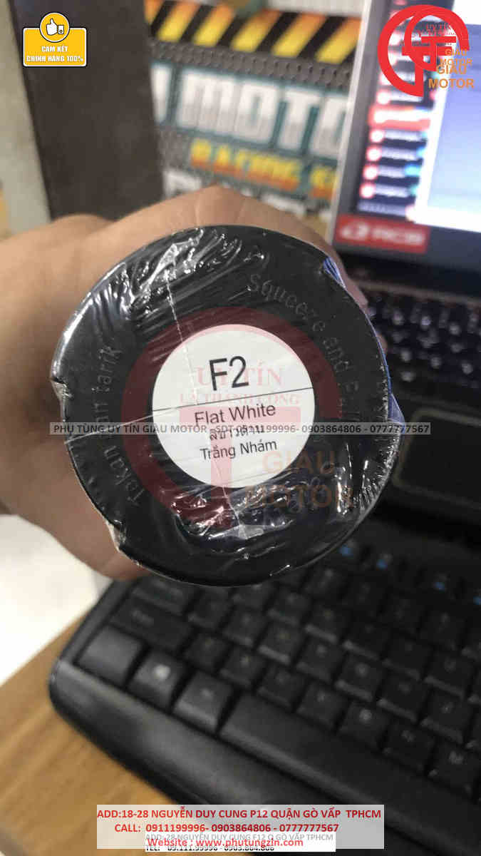 [HCM]SƠN SAMURAI MÀU TIÊU CHUẨN F2 MÀU TRẮNG MỜ FLAT WHITE