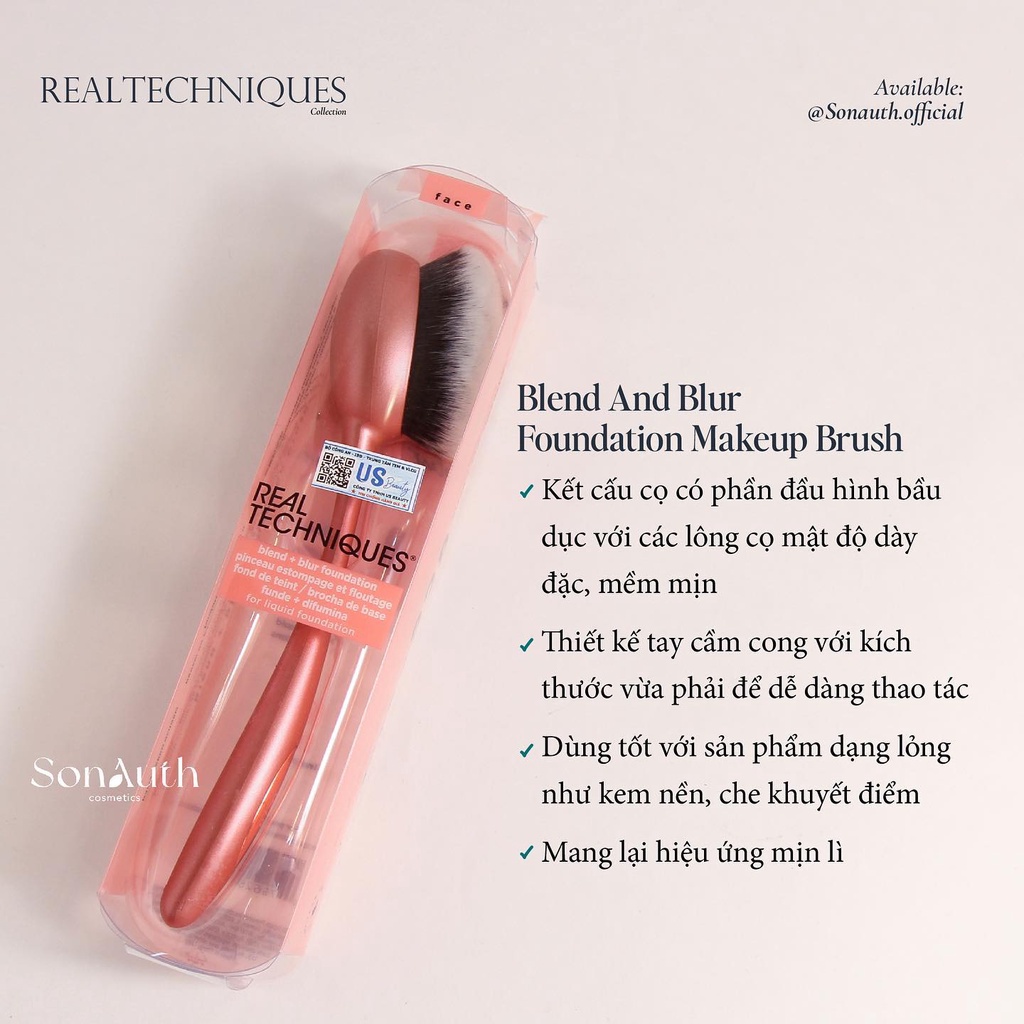 Cọ tán nền Real Techniques Base Blend + Blur Foundation Brush