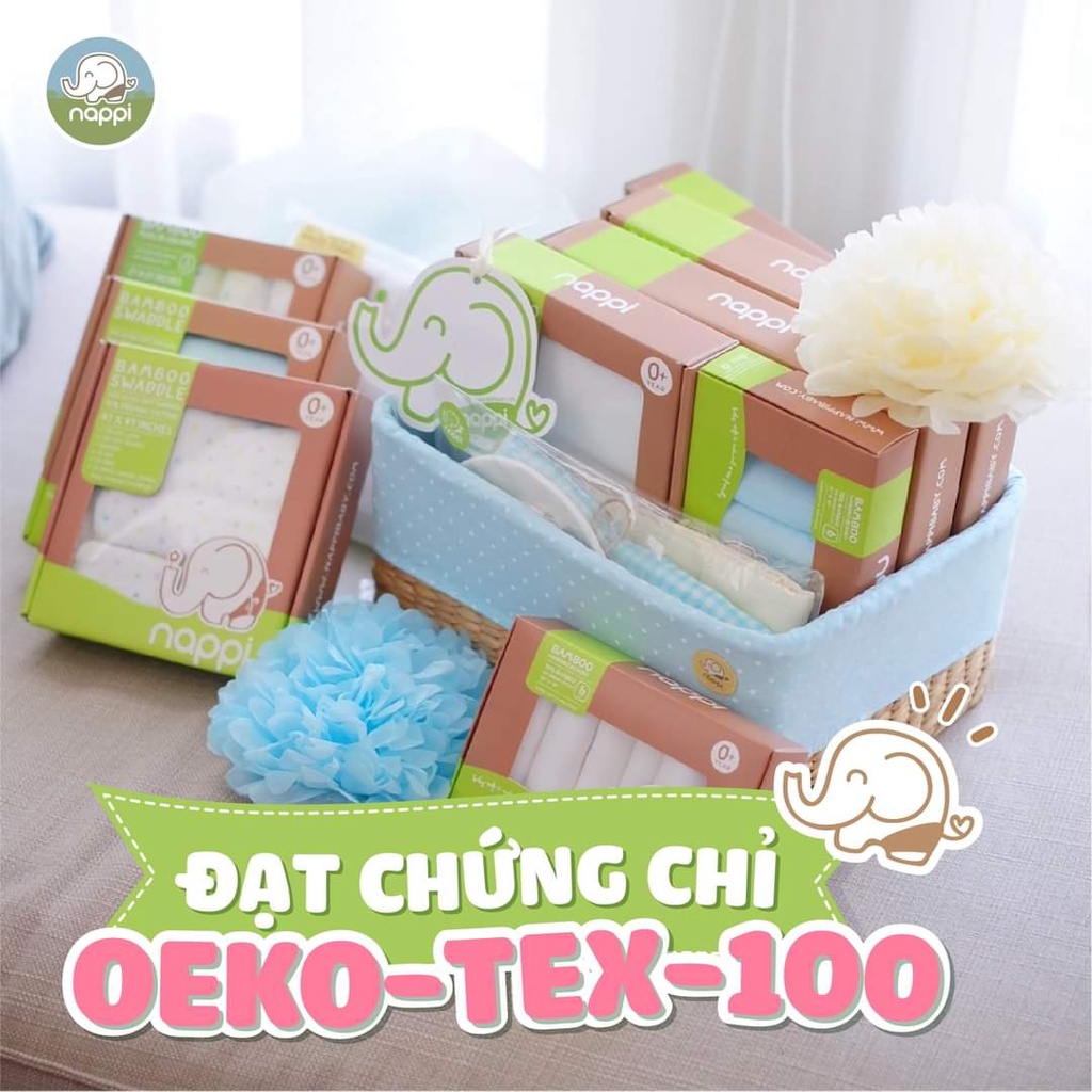 Hộp khăn sữa sợi tre Nappi (6 chiếc/hộp)