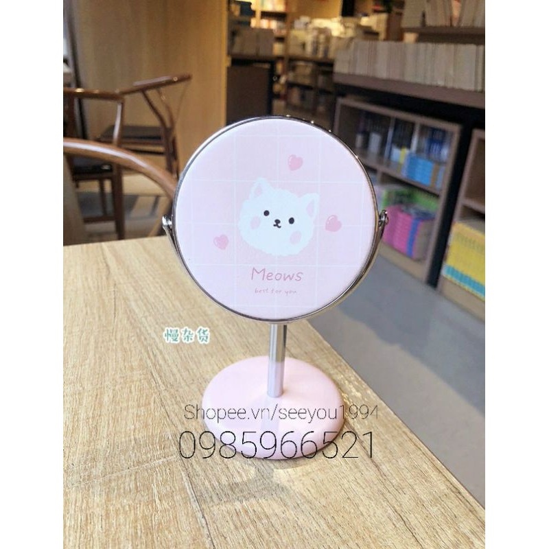 Gương Để Bàn Mini Xoay 360° độ Hình Cute
