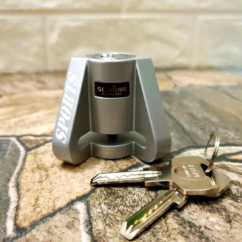 Khóa đĩa xe máy cao cấp SCHONE SC 3026- BẠC ( GERMANY )