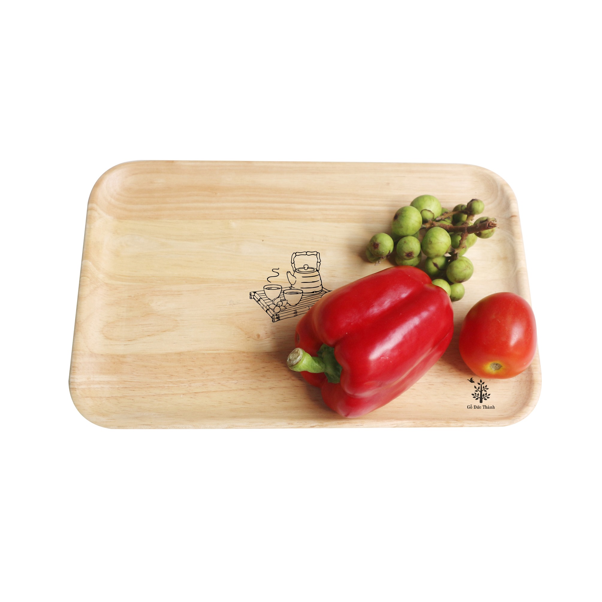 Đĩa gỗ chữ nhật size trung - Gỗ Đức Thành - 25141