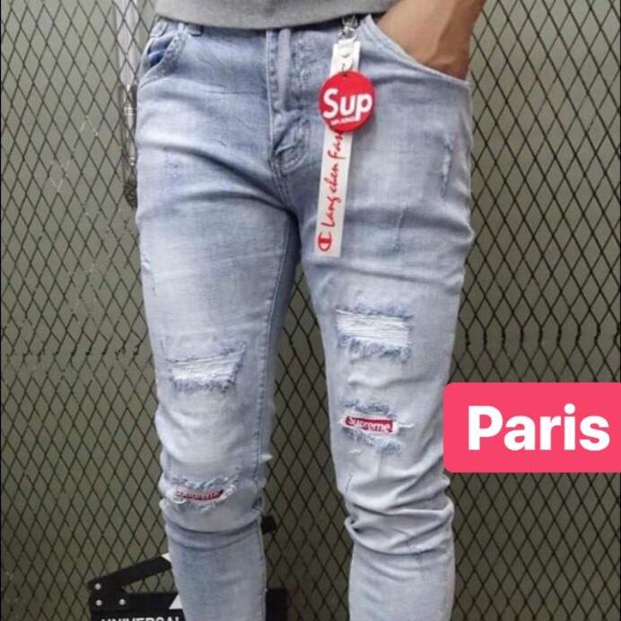 QUẦN JEAN NAM CHẤT BÒ CO GIÃN NHẸ XANH TRẮNG MÀI XƯỚC MẪU MỚI CỰC CAO CẤP DB-2000 - PARIS FASHION