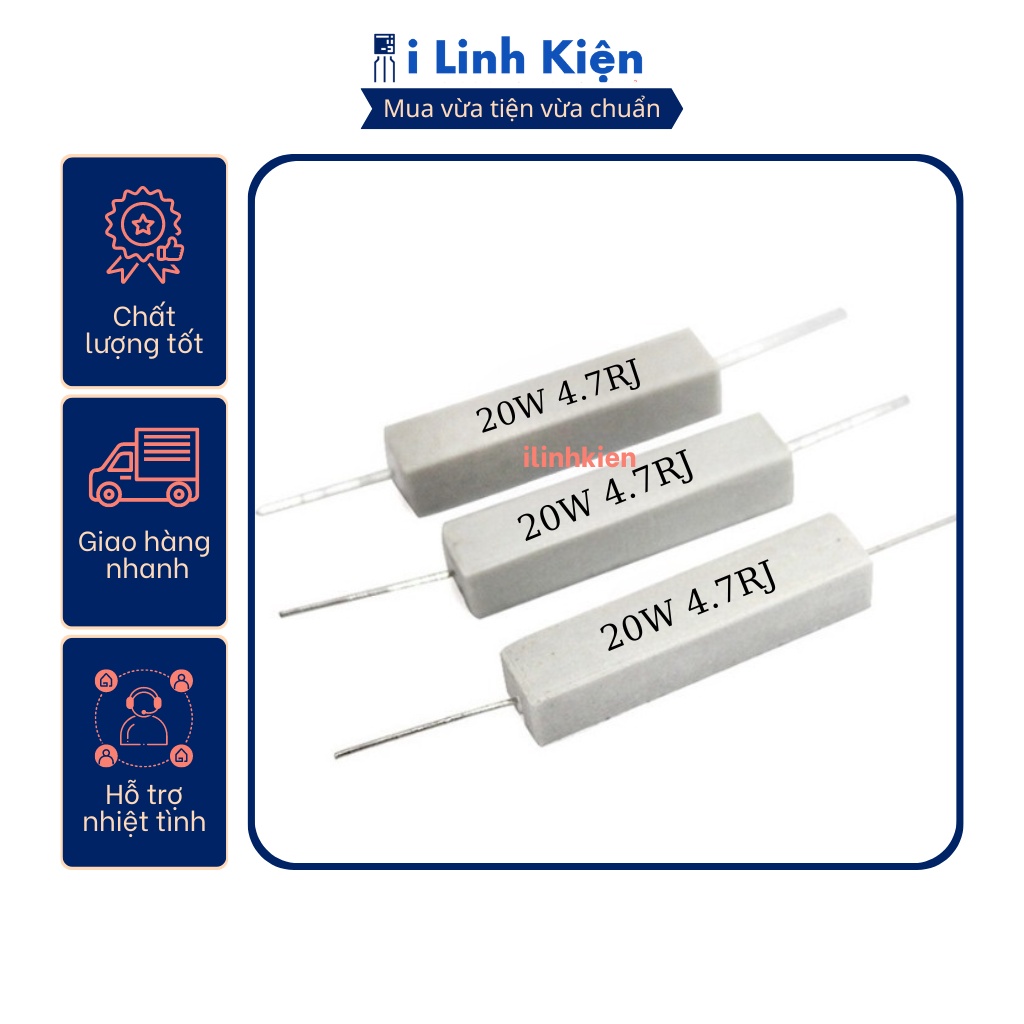 Điện trở sứ 20w 47r 5% chất lượng tốt