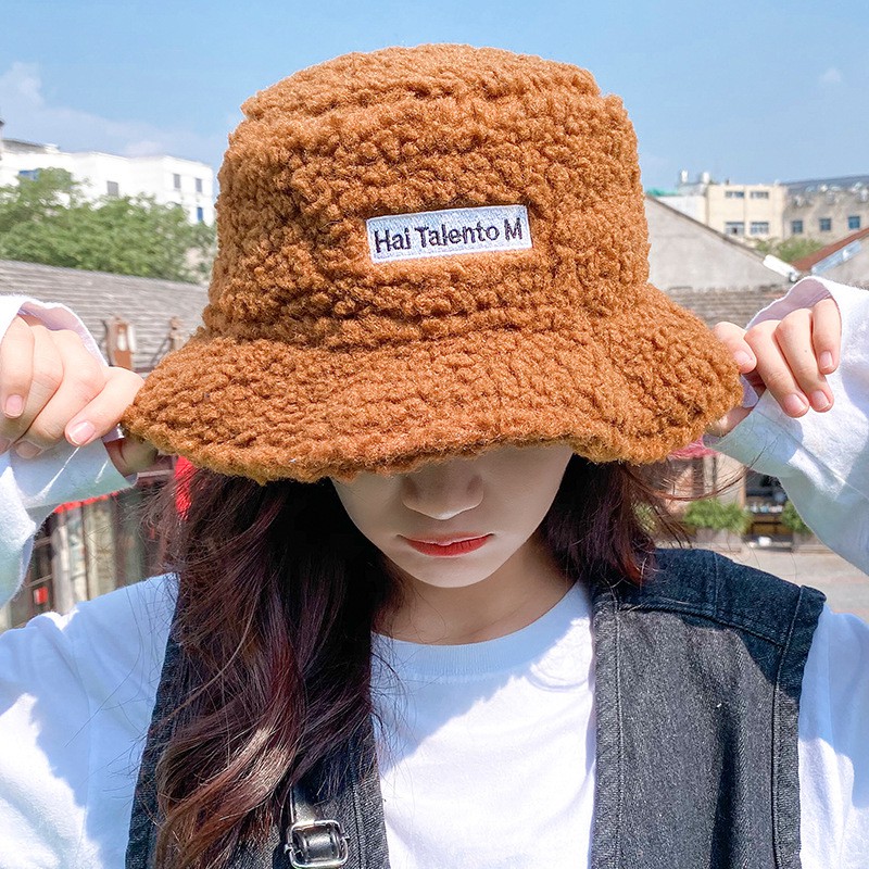 Mũ bucket lông cừu hot hit phong cách Hàn Quốc
