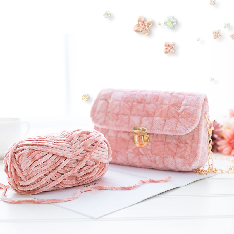 Len nhung chenille 6mm đan móc khăn, chăn, áo, thú bông, siêu mềm mịn, không rụng lông, ấm áp 100g nội địa Trung