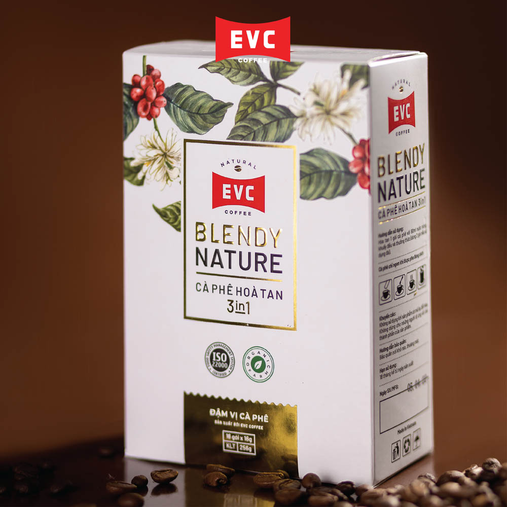 Cà phê hòa tan 3in1 - EVC Blendy Nature - Gấp đôi vị cà phê (16 gói x 16 gram)