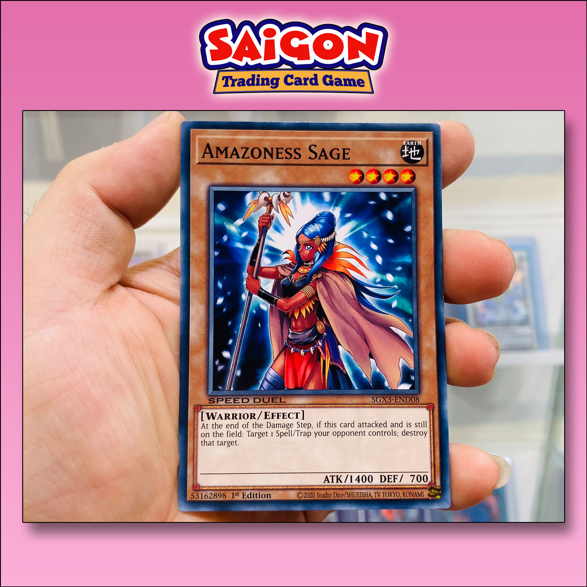 Thẻ bài yugioh mã sgx3-end08 - amazoness sage - common - 1st edition