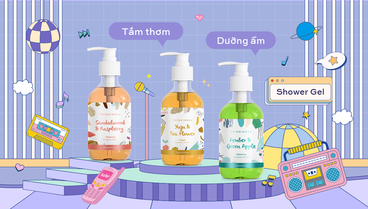 [6-11/12 VOUCHER GIẢM 8%]Thinkinbae Sữa tắm Shower gel 300ml