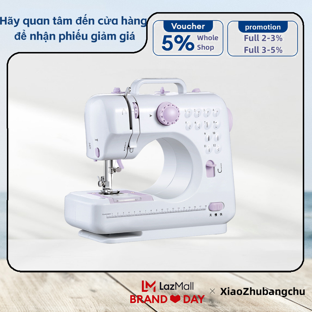 Xiaozhubangchu Máy May Chạy Điện Máy Vắt Sổ Siêu Nhỏ Chức Năng Đảo Ngược Một Phím máy may gia đình